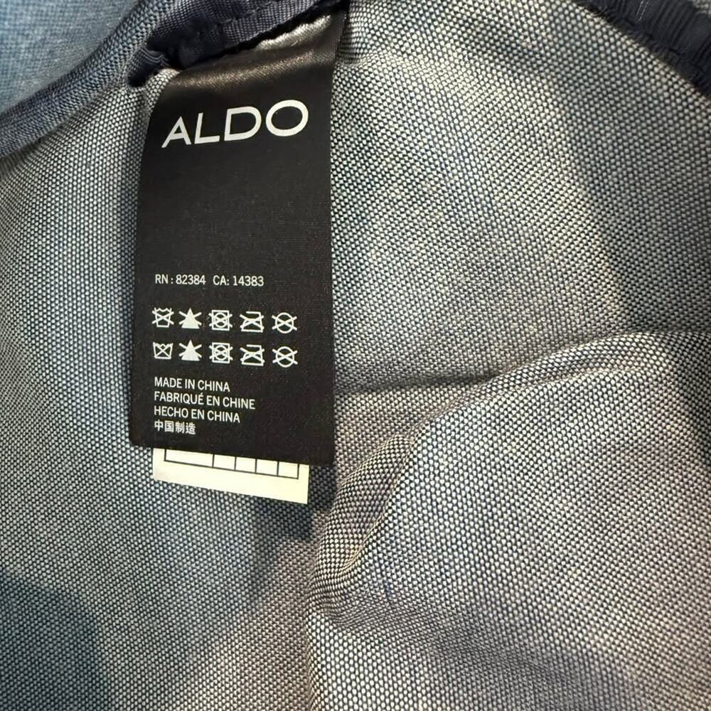 Aldo Denim Chambray Unisex Backpack Adjustable Straps Laptop Pocket School - Picture 4 of 10